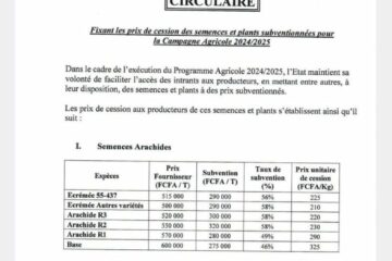 Subvention Prix des Semences – Campagne 2024